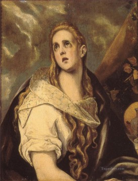 エル・グレコ Painting - 悔い改めたマグダレン マニエリスム スペイン ルネサンス エル グレコ
